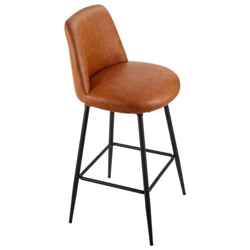 VEVOR Barhocker Thekenhocker 2 Stk. (98 cm hoch) Küchenstuhl mit Rückenlehne & Metallrahmen, Bistrostuhl (136,1 kg belastbar) Küche Esszimmer Kücheninsel Bar, Barstuhl Küchenhocker Braun – Bild 8