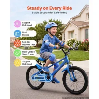 VEVOR Kinderfahrrad 20 Zoll Straßenfahrrad für 7-13 Jahre mit Ständer Blau, Kinderrad für Jungen & Mädchen, Kohlenstoffstahlrahmen, BMX-Stil, Doppelbremsen, Sattel & Lenker Verstellbar, Becherhalter VEVOR Kinderfahrrad 20 Zoll Straßenfahrrad für 7-13 Jahre mit Ständer Blau, Kinderrad für Jungen & Mädchen, Kohlenstoffstahlrahmen, BMX-Stil, Doppelbremsen, Sattel & Lenker Verstellbar, Becherhalter