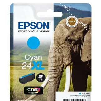 Epson Elephant Singlepack Cyan 24XL Claria Photo HD Ink Epson Elephant Singlepack Cyan 24XL Claria Photo HD Ink