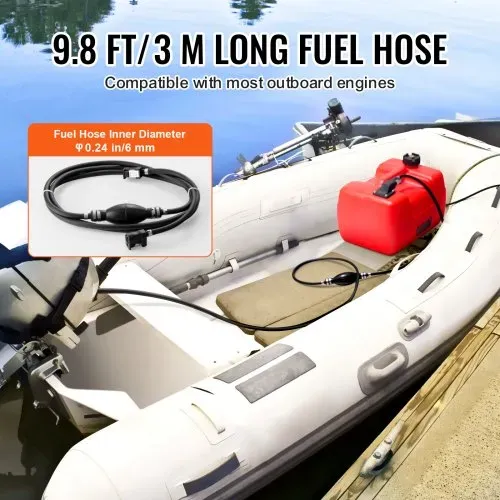 VEVOR Marine-Kraftstofftank, 12 L, tragbarer Bootstank mit Außenbordmotor, Kunststoff-Außenbord-Kraftstofftank für Marineboote mit Schlauch, leicht zu tragen für Yacht, Fischerboot, Deckboot, rot – Bild 2