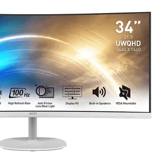MSI Pro MP341CQWDE Computerbildschirm 86,4 cm (34″) 3440 x 1440 Pixel UltraWide Quad HD Weiß MSI Pro MP341CQWDE Computerbildschirm 86,4 cm (34″) 3440 x 1440 Pixel UltraWide Quad HD Weiß