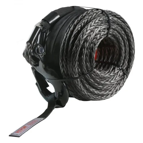 VEVOR synthetisches Windenseil, 3/8 Zoll x 30,48 m, 12,02 t synthetisches Windenleinen-Kabelseil mit Schutzhülle + geschmiedetem Windenhaken + Zugband, universell passend für SUV, großes Geländefah VEVOR synthetisches Windenseil, 3/8 Zoll x 30,48 m, 12,02 t synthetisches Windenleinen-Kabelseil mit Schutzhülle + geschmiedetem Windenhaken + Zugband, universell passend für SUV, großes Geländefah