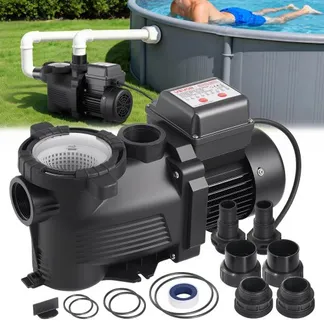VEVOR Schwimmbadpumpe 400 W, Filterpumpe 11.100 L/H max. Fördermenge, Einstufige Poolpumpe, 3450 U/min, 10 m max. Förderhöhe, mit 24-Stunden-Timer & Filterkorb, für Aufstell- & Einbaupools, & Spas VEVOR Schwimmbadpumpe 400 W, Filterpumpe 11.100 L/H max. Fördermenge, Einstufige Poolpumpe, 3450 U/min, 10 m max. Förderhöhe, mit 24-Stunden-Timer & Filterkorb, für Aufstell- & Einbaupools, & Spas