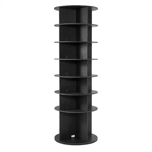 VEVOR Schuhregal Schuhschrank für 28 Paar Schuhe (7-stöckig) 360° drehbar, platzsparende Schuhaufbewahrung, Schuhablage für Schlafzimmer Wohnzimmer Eingangsbereich, Schwarz 598 x 598 x 1805 mm – Bild 10