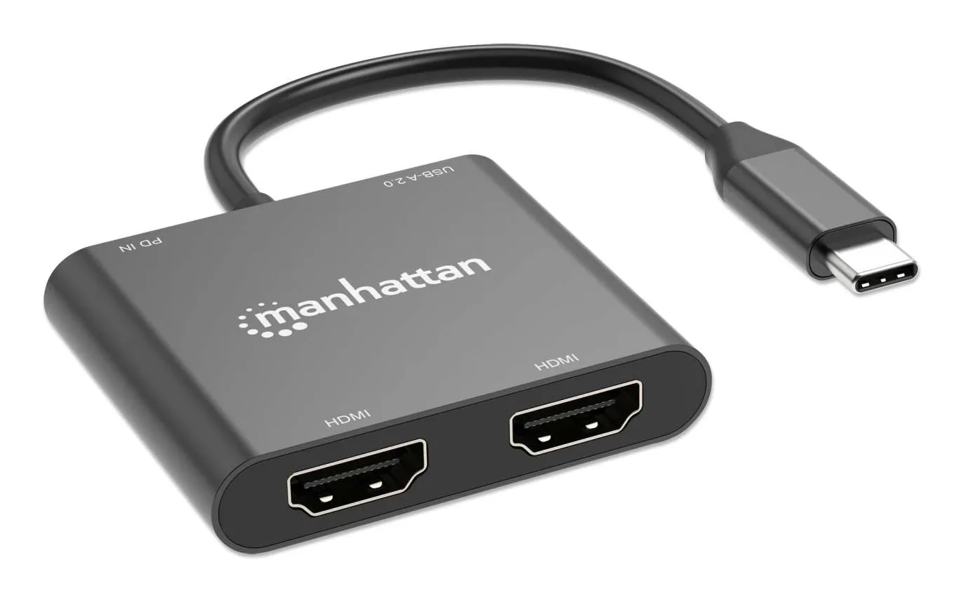 Manhattan 154321 Videokabel-Adapter 0,15 m USB Typ-C 2 x HDMI Schwarz – Bild 4