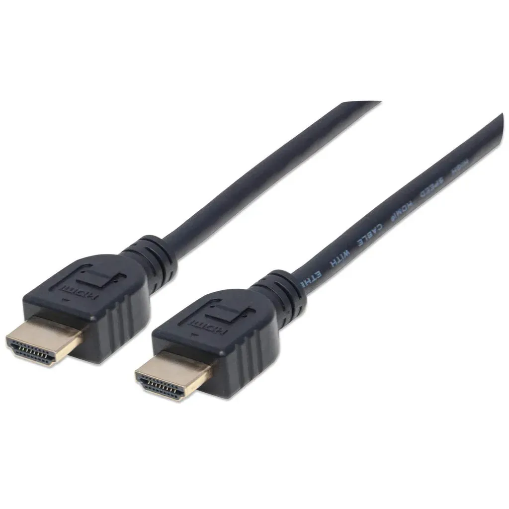 Manhattan High Speed HDMI-Kabel mit Ethernet-Kanal, CL3-zertifiziert für Wandinstallationen, HEC, ARC, 3D, 4K@60Hz, CL3, HDMI-Stecker auf HDMI-Stecker, geschirmt, schwarz, 5 m Manhattan High Speed HDMI-Kabel mit Ethernet-Kanal, CL3-zertifiziert für Wandinstallationen, HEC, ARC, 3D, 4K@60Hz, CL3, HDMI-Stecker auf HDMI-Stecker, geschirmt, schwarz, 5 m