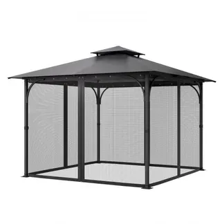 VEVOR Moskitonetz für Pavillon, Mückennetz-Ersatz, passend für 304,8×304,8×204,2 cm große Pavillons, Insektennetz, 4-teiliger Seitenwand-Pavillonvorhang, mit Doppelreißverschluss (NUR Netz) VEVOR Moskitonetz für Pavillon, Mückennetz-Ersatz, passend für 304,8×304,8×204,2 cm große Pavillons, Insektennetz, 4-teiliger Seitenwand-Pavillonvorhang, mit Doppelreißverschluss (NUR Netz)