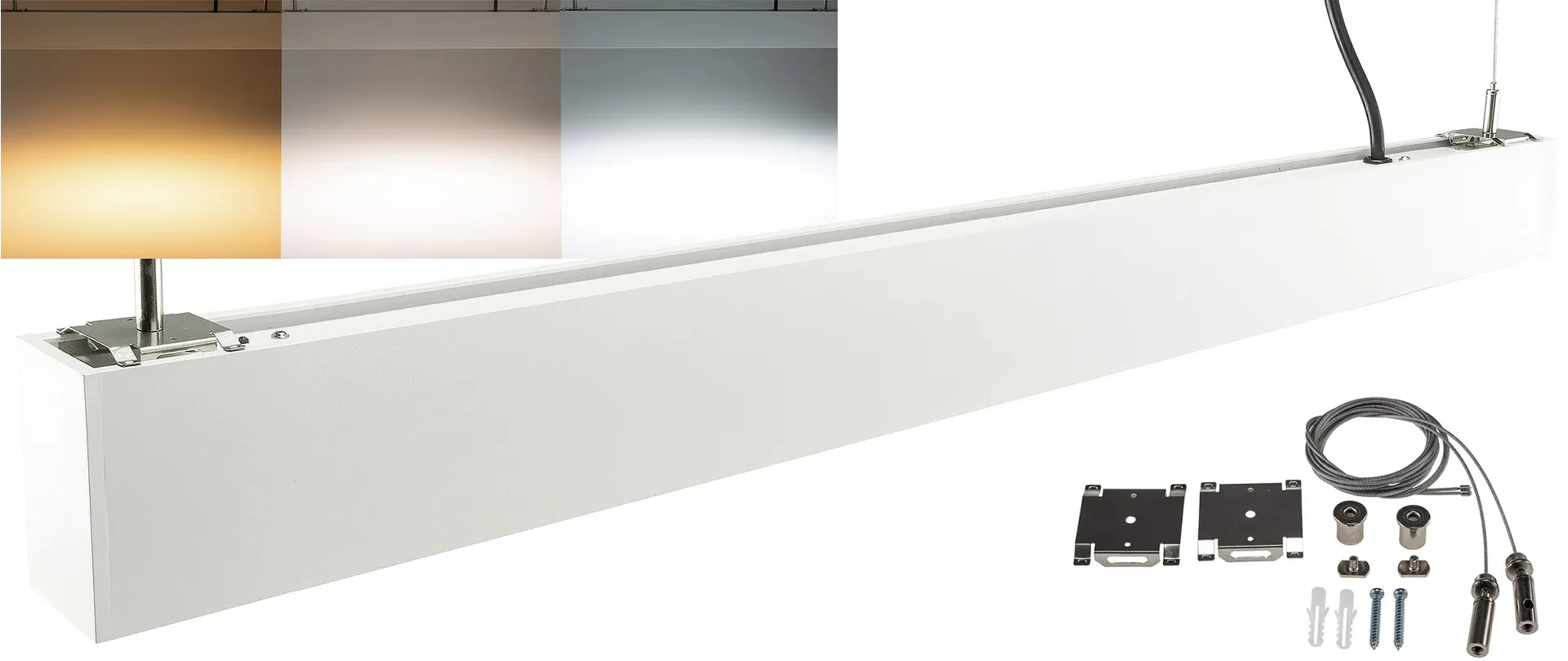 LED Hängeleuchte „CT-OL CCT 120“ 230V, 120cm, 30W, CCT 3000-6000k # Achtung! Separates Sperrgut-Paket # LED Hängeleuchte „CT-OL CCT 120“ 230V, 120cm, 30W, CCT 3000-6000k # Achtung! Separates Sperrgut-Paket #