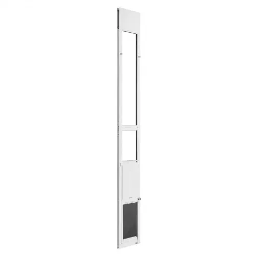 VEVOR Hundeklappe für Glasschiebetür, Hundetür Höhenverstellbar von 1927 bis 2049 mm, Rahmen aus Aluminiumlegierung mit Klappe & Drehscharnier, Abschließbar, für Mittelgroße Hunde, M – Bild 8