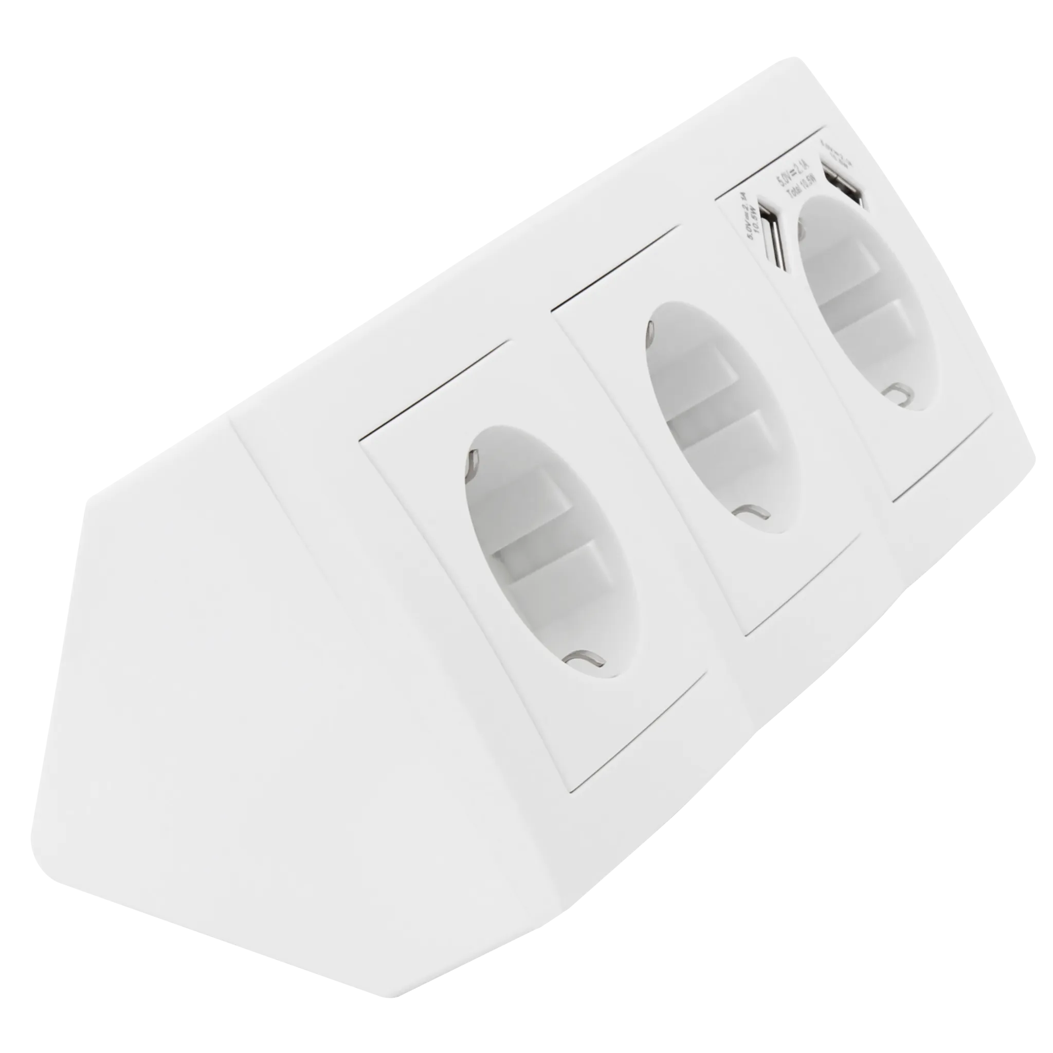 Steckdosenblock McPower ''Flair'' Aufbau, weiß, 3-fach Schutzkontakt + USB – Bild 3