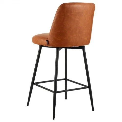 VEVOR Barhocker Thekenhocker 2 Stk. (98 cm hoch) Küchenstuhl mit Rückenlehne & Metallrahmen, Bistrostuhl (136,1 kg belastbar) Küche Esszimmer Kücheninsel Bar, Barstuhl Küchenhocker Braun – Bild 9