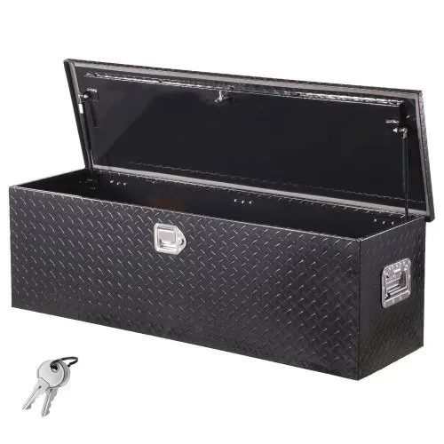 VEVOR Werkzeugkasten aus Aluminium für die Ladefläche mit seitlichem Griff und Schlossschlüsseln, Aufbewahrungs-Werkzeugkiste für Anhänger Pickup Wohnmobil (762 x 330,2 x 243,84 mm) Schwarz VEVOR Werkzeugkasten aus Aluminium für die Ladefläche mit seitlichem Griff und Schlossschlüsseln, Aufbewahrungs-Werkzeugkiste für Anhänger Pickup Wohnmobil (762 x 330,2 x 243,84 mm) Schwarz