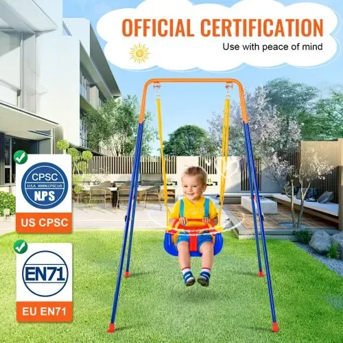 VEVOR Schaukel-Sets für den Garten, 3-in-1-Schaukel-Set für Kleinkinder mit 4 Sandsäcken, faltbarem Metallständer, einfach aufzubauen, Schaukel-Set für drinnen und draußen für Kinder von 3–6 Jahren, Jugendliche von 6–10 Jahren und Teenager ab 10 Jahren – Bild 4