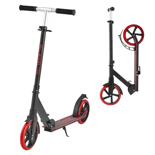 VEVOR Scooter (2 Räder) für Kinder ab 8 Jahren, Cityroller Straßenroller mit höhenverstellbarem Lenker & rutschfestem Deck & leichtem Rahmen, faltbarer Tretroller bis zu 100 kg, Schwarz + Rot VEVOR Scooter (2 Räder) für Kinder ab 8 Jahren, Cityroller Straßenroller mit höhenverstellbarem Lenker & rutschfestem Deck & leichtem Rahmen, faltbarer Tretroller bis zu 100 kg, Schwarz + Rot