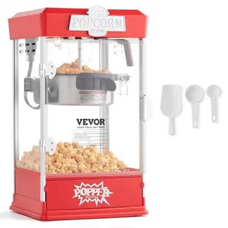 VEVOR Popcornmaschine Popcorn Maker 480 W Popcornautomat Popcorngerät 4 oz Kessel ergibt 1,5 Gal pro Ladung, Tisch-Popcornmaschine inkl. 3 Schaufeln, Popcornmaschine mit Kino-Stil Rot Café VEVOR Popcornmaschine Popcorn Maker 480 W Popcornautomat Popcorngerät 4 oz Kessel ergibt 1,5 Gal pro Ladung, Tisch-Popcornmaschine inkl. 3 Schaufeln, Popcornmaschine mit Kino-Stil Rot Café
