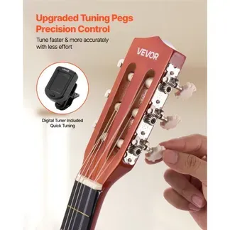 VEVOR Konzertgitarre, 780 mm, Klassikgitarren-Starter-Set für Anfänger, mit Nylonsaiten, Gigbag, Gurt, Stimmgerät, zusätzlichen Saiten, Plektren, Kapodaster, Linde, für Einsteiger, Natur VEVOR Konzertgitarre, 780 mm, Klassikgitarren-Starter-Set für Anfänger, mit Nylonsaiten, Gigbag, Gurt, Stimmgerät, zusätzlichen Saiten, Plektren, Kapodaster, Linde, für Einsteiger, Natur