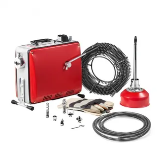 VEVOR Elektrische Rohrreinigungsmaschine, 390 W, 1400 U/min, Abflussreiniger, 12 m x 16 mm & 8 m x 9,5 mm Federkabel, 4,5 m x 16 mm flexible Feder, 6 Schneider, für Rohre mit 50–110 mm Durchmesser VEVOR Elektrische Rohrreinigungsmaschine, 390 W, 1400 U/min, Abflussreiniger, 12 m x 16 mm & 8 m x 9,5 mm Federkabel, 4,5 m x 16 mm flexible Feder, 6 Schneider, für Rohre mit 50–110 mm Durchmesser