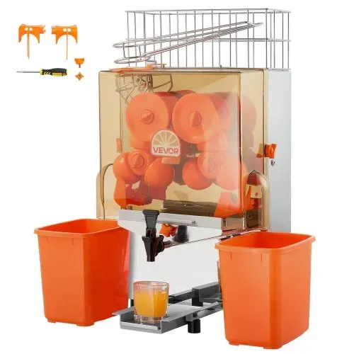 VEVOR Gewerbliche Orangenpresse Elektrische Zitruspresse 120 W Edelstahl, Saftpresse für bis zu 20 Orangen pro Minute, Entsafter für Zitronen Zitrusfrüchte mit Wasserhahn & Schalen-Auffangbehälter – Bild 8