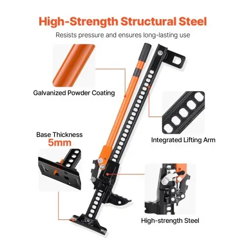 VEVOR Farm Wagenheber (915 mm hoch) Offroad High Lift Farm Jack (3,18 t belastbar) Offroad-Nutzwagenheber, Stoßstangenheber Hochleistungshebebühnen mit 130,1–769,6 mm Hubbereich für Traktor Lkw SUV – Bild 3