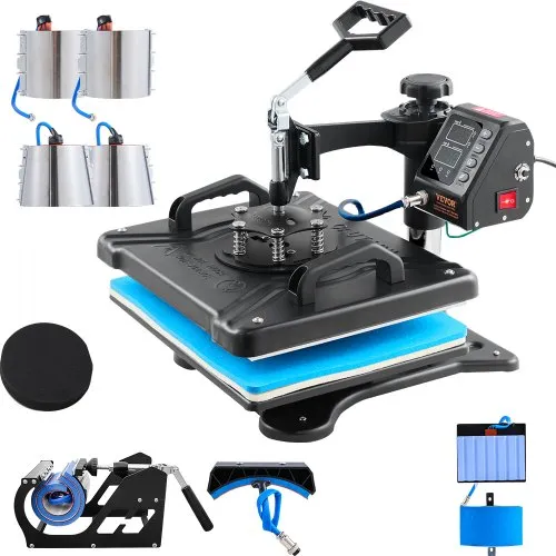 VEVOR 10 in 1 Hitzepresse 38 x 30 cm Transferpresse Schwarz Heißpresse Textilpresse Multifunktionale Sublimations-T-Shirtpresse Becherpresse VEVOR 10 in 1 Hitzepresse 38 x 30 cm Transferpresse Schwarz Heißpresse Textilpresse Multifunktionale Sublimations-T-Shirtpresse Becherpresse
