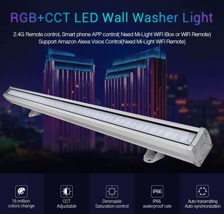 MiBoxer RL1-24 LED Wallwasher 24W RGB-WW (RGB-CCT) IP66 – Bild 2