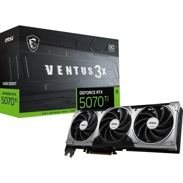 MSI GeForce RTX 5070 Ti 16G VENTUS 3X OC NVIDIA 16 GB GDDR7 MSI GeForce RTX 5070 Ti 16G VENTUS 3X OC NVIDIA 16 GB GDDR7