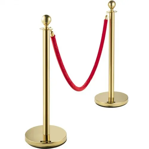 VEVOR 6-teiliges Personenleitsystem 96 cm Gesamthöhe Absperrung, Abgrenzungsständer Leitpfosten, Absperrständer mit 1,5 m Länge Seil für Hochzeiten, Hotels, Ausstellungen Goldener Absperrständer – Bild 8
