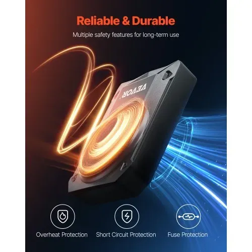 VEVOR Untersitz Auto Subwoofer 400 W 254 mm schlanker Auto Subwoofer mit Stromversorgung, Subsystem mit eingebautem Verstärker, Hoch-/Niedrigpegel-Eingang und Lautstärkeregler für SUVs Lkws – Bild 4