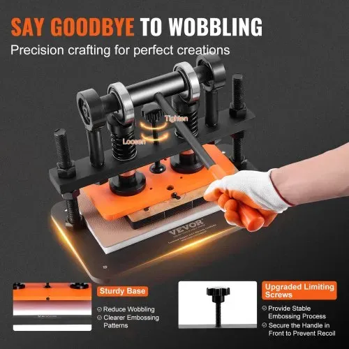 VEVOR Leder Stanzmaschine Manuelle Lederschneidemaschine 26 x 12 cm, Leder Prägemaschine 1,5 t Belastbare Leder-Stanzmaschine Geeignet für Leder, PVC/EVA-Schaumstoff, nicht Klebende Materialien – Bild 3