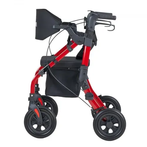 VEVOR 2-in-1 Rollator Faltbar mit Sitz, Leichter Gehwagen mit Reifen, Gehhilfe bis 136 kg mit Rückenlehne Tasche Gehstockhalter, Höhenverstellbare Laufhilfe mit Feststellfunktion für Senioren, Rot – Bild 9