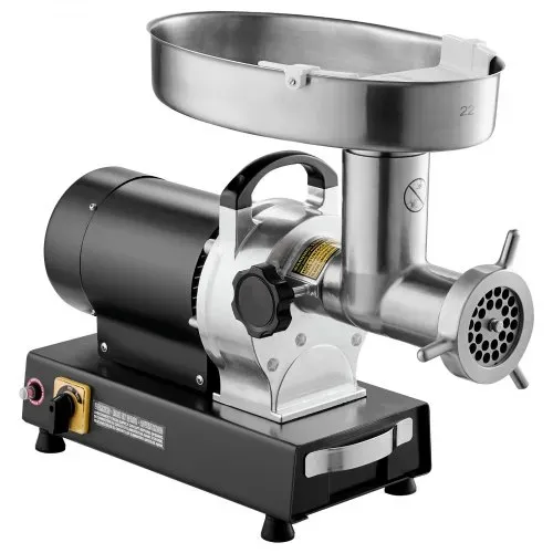 VEVOR kommerzieller elektrischer Fleischwolf Wurstmaschine 6,35 kg/Min. 750 W, industrieller Fleischwolf mit Klinge & Mahlplatte, multifunktionaler Fleischwolf aus Edelstahl für Küche & Restaurant – Bild 8