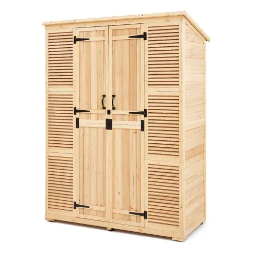 VEVOR Geräteschuppen, Lagerschrank aus Holz mit wasserdichtem Dach und Metallrahmen, doppelt verschließbare Türen, Geräteschrank für den Garten, Lagerhausschrank mit Regalen und Boden, 1473x680x1980mm VEVOR Geräteschuppen, Lagerschrank aus Holz mit wasserdichtem Dach und Metallrahmen, doppelt verschließbare Türen, Geräteschrank für den Garten, Lagerhausschrank mit Regalen und Boden, 1473x680x1980mm