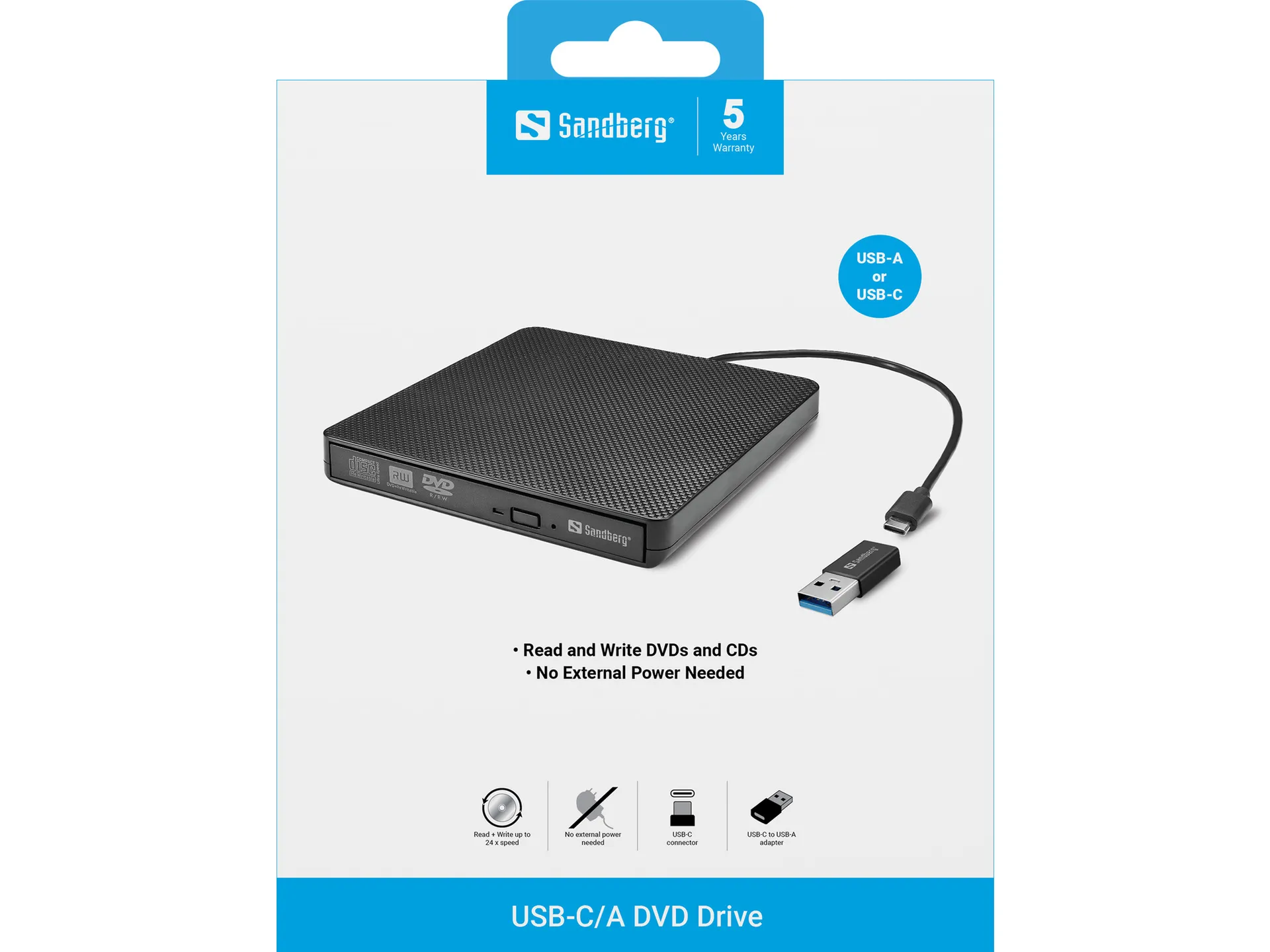 Sandberg USB-C/A DVD Drive – Bild 5