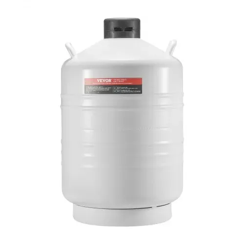 VEVOR Flüssigstickstofftank, 30 l Flüssigstickstoffbehälter aus Aluminiumlegierung, LN2-Tank-Dewar mit 6 Kanistern und Tragetasche mit Riemen, Kryogener Tank für die Schönheitsindustrie, Samenkonservierung, wissenschaftlich – Bild 9