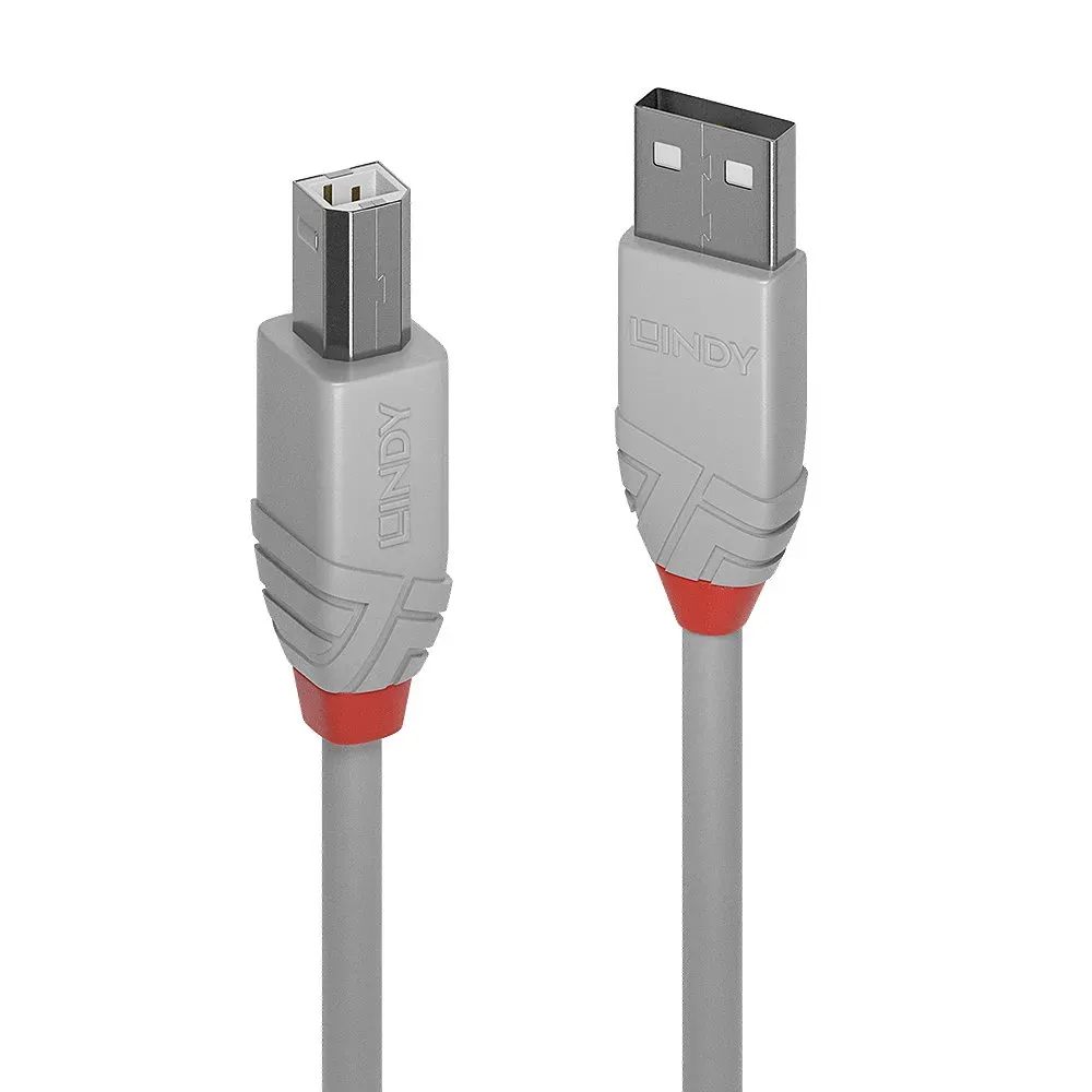 Lindy 36684 USB Kabel USB 2.0 3 m USB A USB B Grau Lindy 36684 USB Kabel USB 2.0 3 m USB A USB B Grau