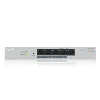 Zyxel Switch smart managed Layer2 5 Port • 5x 1 GbE • Desktop • Lüfterlos • GS1200-5 Zyxel Switch smart managed Layer2 5 Port • 5x 1 GbE • Desktop • Lüfterlos • GS1200-5