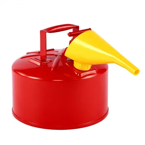 VEVOR Sicherheitskanister, 9,5 L Typ I, roter Sicherheitsbehälter für Benzin mit Flammensperre aus Edelstahl, selbstschließendem Deckel & PE-Trichter, Lagerbehälter für brennbare Stoffe, Rot – Bild 8