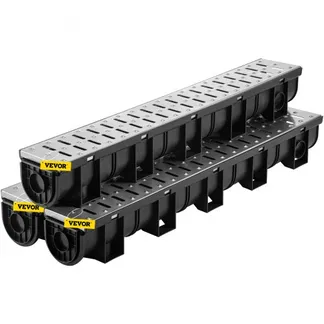 VEVOR Entwässerungsrinne-Set, 3er-Pack, Terrassenrinne, Edelstahl-Grabenentwässerungssystem 15 x 13 x 100 cm, mit 3 Endkappen, Steckverbindung, für Gartenablauf, Auffahrt, Pool, Gehweg VEVOR Entwässerungsrinne-Set, 3er-Pack, Terrassenrinne, Edelstahl-Grabenentwässerungssystem 15 x 13 x 100 cm, mit 3 Endkappen, Steckverbindung, für Gartenablauf, Auffahrt, Pool, Gehweg