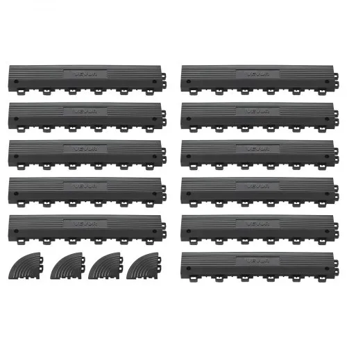 VEVOR 11 Stk. Rampenstück für Garagenboden Belag, 31 x 6,9 cm Auffahrrampe für Klickfliesen, Rampe aus PP mit 4 Eckstück für Garagenboden Werkstattboden Klickfliesen, Nur für VEVOR Drainagematten VEVOR 11 Stk. Rampenstück für Garagenboden Belag, 31 x 6,9 cm Auffahrrampe für Klickfliesen, Rampe aus PP mit 4 Eckstück für Garagenboden Werkstattboden Klickfliesen, Nur für VEVOR Drainagematten