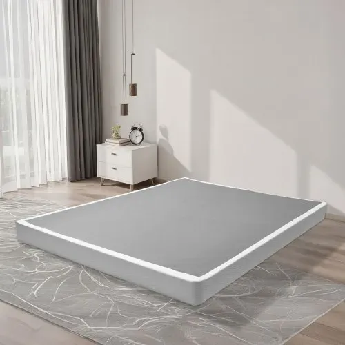 VEVOR Boxspringbettgestell (Queen-Size) mit Waschbarem Stoffbezug, Metallrahmen (2010 x 1510 x 102 mm) für Queensize-Betten, 102 mm Matratzenauflage, Max. Belastbarkeit 1587,57 kg, Matratzenfundament – Bild 7