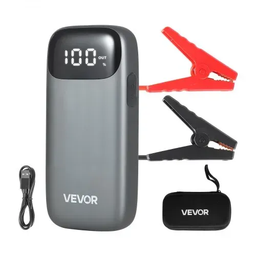 VEVOR Starthilfe Powerbank, Starthilfegerät 6000A Spitzenstrom mit LED-Taschenlampe & Kabel für Motor bis zu 10L Diesel/Benzin, Autobatterie Booster mit Schnellladung & Sicherheitsschutz für Notfall – Bild 8