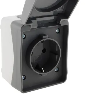 NUQUI Feuchtraum Steckdose IP54, Aufputz, 250V~/ 16A NUQUI Feuchtraum Steckdose IP54, Aufputz, 250V~/ 16A