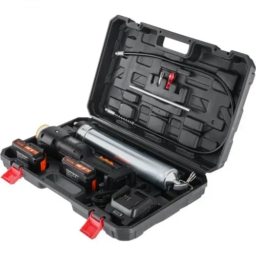 VEVOR 20V Akku Fettpresse 500g Schmierpresse 10.000PSI Arbeitsdruck Elektrische Fettpresse 125g/min Ölfördermenge inkl. 2x 2.0Ah Akkus, Φ9x990mm Schlauch und Schnellladegerät Universal Grease Gun – Bild 10