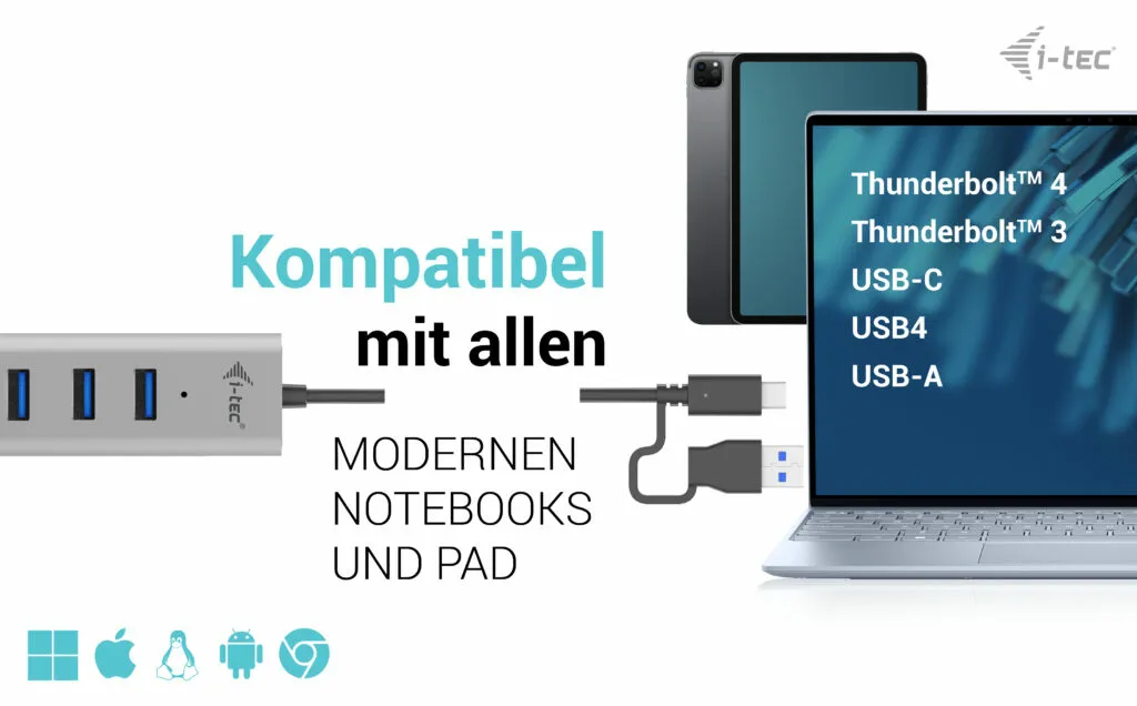 i-tec USB-C/USB-A Charging Metal HUB 7 Port – Bild 4