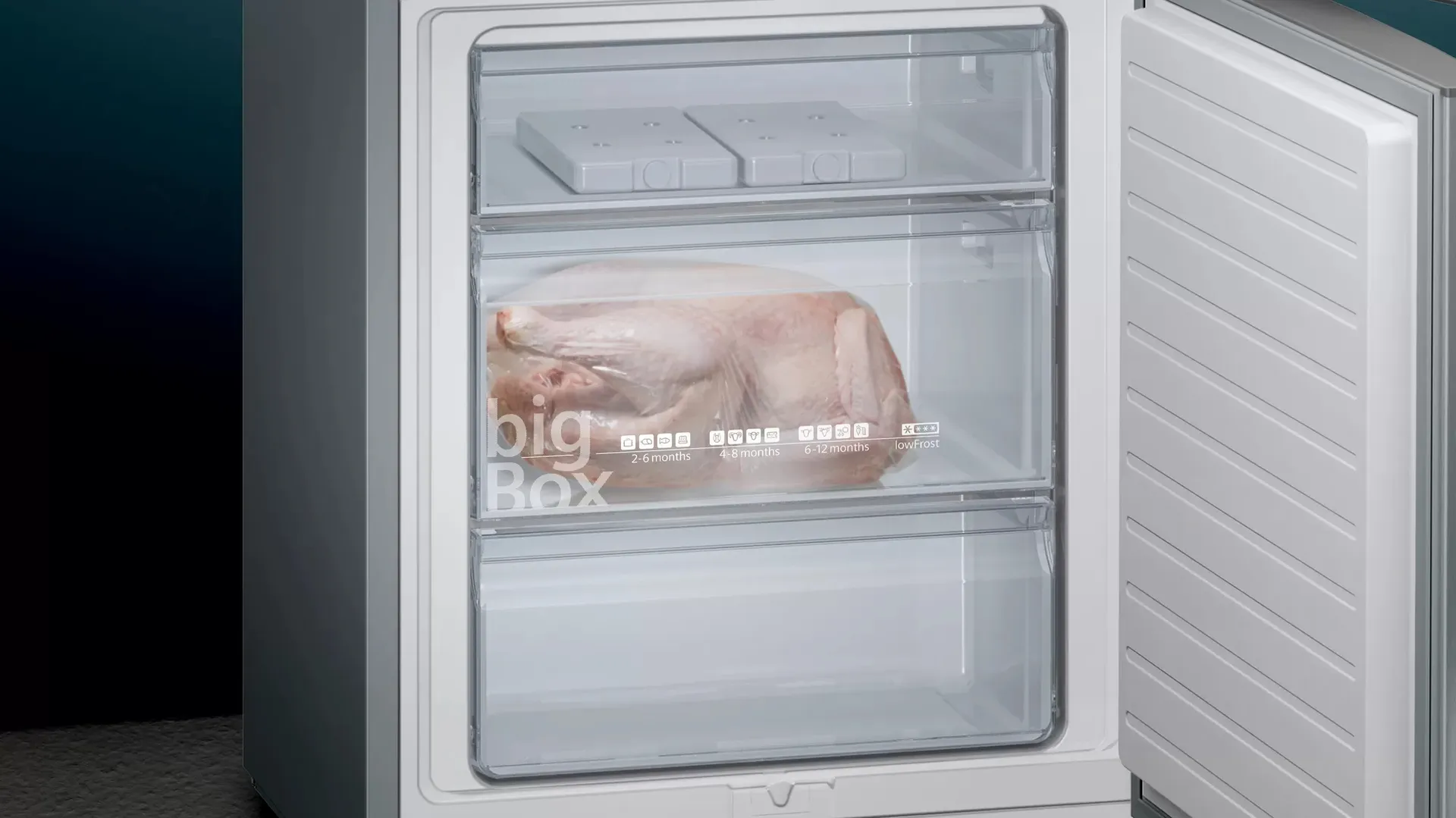 Siemens KG49EAICA Kühl- und Gefrierkombination Freistehend 419 l C Edelstahl – Bild 3