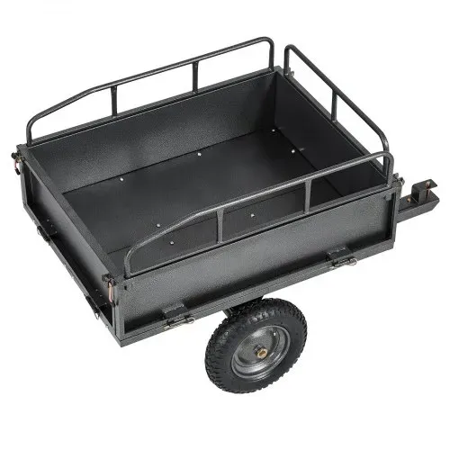 VEVOR Kippanhänger, 226,79 kg Fassungsvermögen, ATV-UTV-Transportanhänger 142x76x70 cm, Kippwagen mit 35,56 cm Reifen, Handzug oder Fußpedal, Hofanhänger für Rasenmähertraktoren – Bild 10