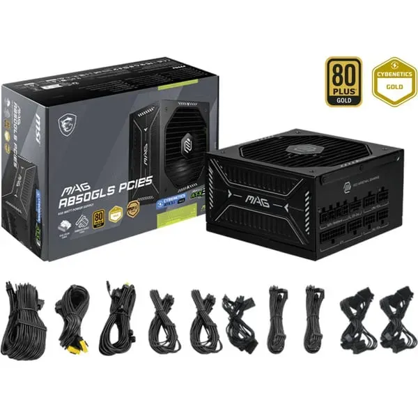 MSI MAG A850GLS PCIE5 Netzteil 850 W 24-pin ATX ATX Schwarz MSI MAG A850GLS PCIE5 Netzteil 850 W 24-pin ATX ATX Schwarz