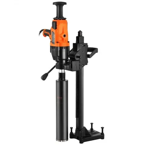 VEVOR Kernbohrmaschine Diamantkernbohrmaschine 2-18 cm Bohrdurchmesser, handgeführtes Diamant-Kernbohrgerät mit Ständer und Kernbohrer, 2600 W Beton-Kernbohrer Nass- und Trockenanwendung, für Beton – Bild 8