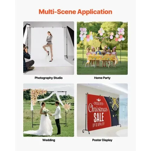 VEVOR Hintergrundständer verstellbares Fotohintergrundständer (Hintergrundtuch: 213 x 300 cm), Hintergrundständer mit Rollen, Bildschirmständer für Produktfotografie Studiofotografie – Bild 4