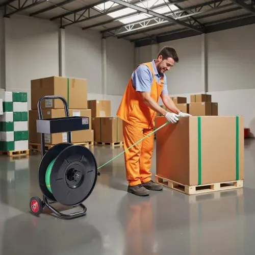 VEVOR Abrollwagen, passend für PET-/PP-/Polyester-Umreifungsrollen mit 203 mm Kerngröße, Umreifungsspender mit verbessertem Bremssystem, integrierte geräumige Ablage für Werkzeuge – Bild 7